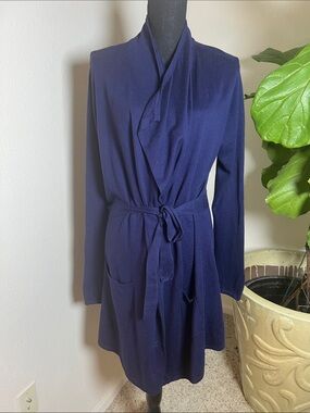 apt. 9 Women’s Navy Blue Belted Shawl Long Cardigan NEW without Tags Size: Large